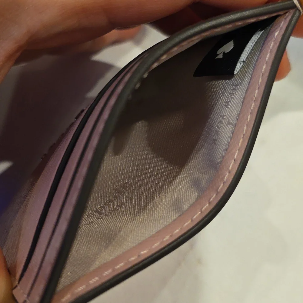 Kate Spade Madison Small Slim Card Holder Pink Saffiano Leather Wallet. NWOT - Picture 3 of 3